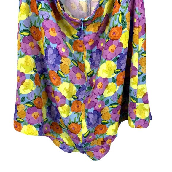 NWT Women's Zara Floral Print Mini Purple Open Strappy Back Dress Size XL - Picture 5 of 12